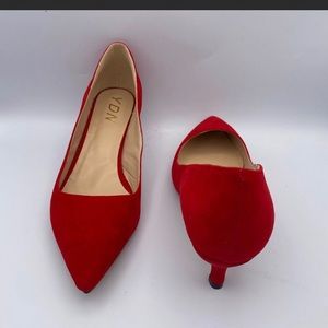 YDN Low Kitten Heel Pumps Pointed Toe Dress Shoes